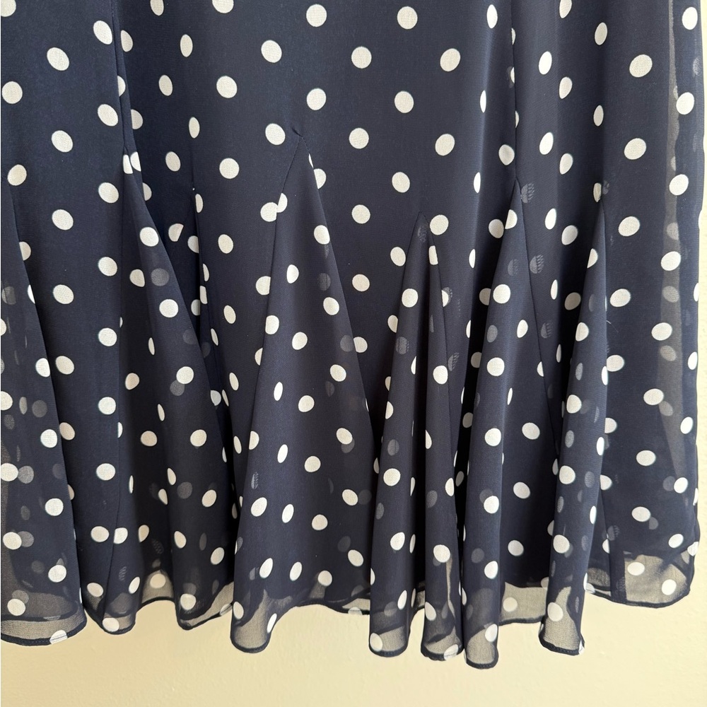 Ralph Lauren Navy and White Polka Dot Dress - Picture 3 of 5